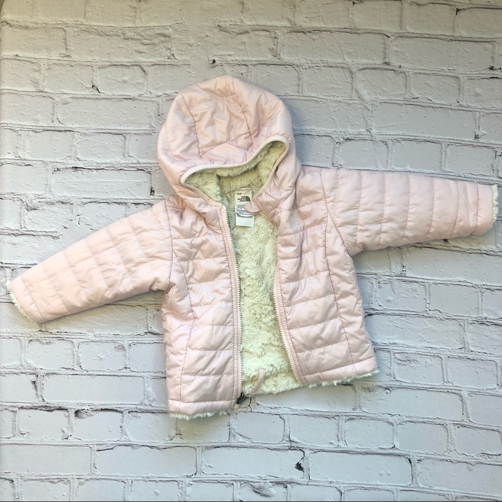 North Face Girls reversible jacket - size 6-12 months